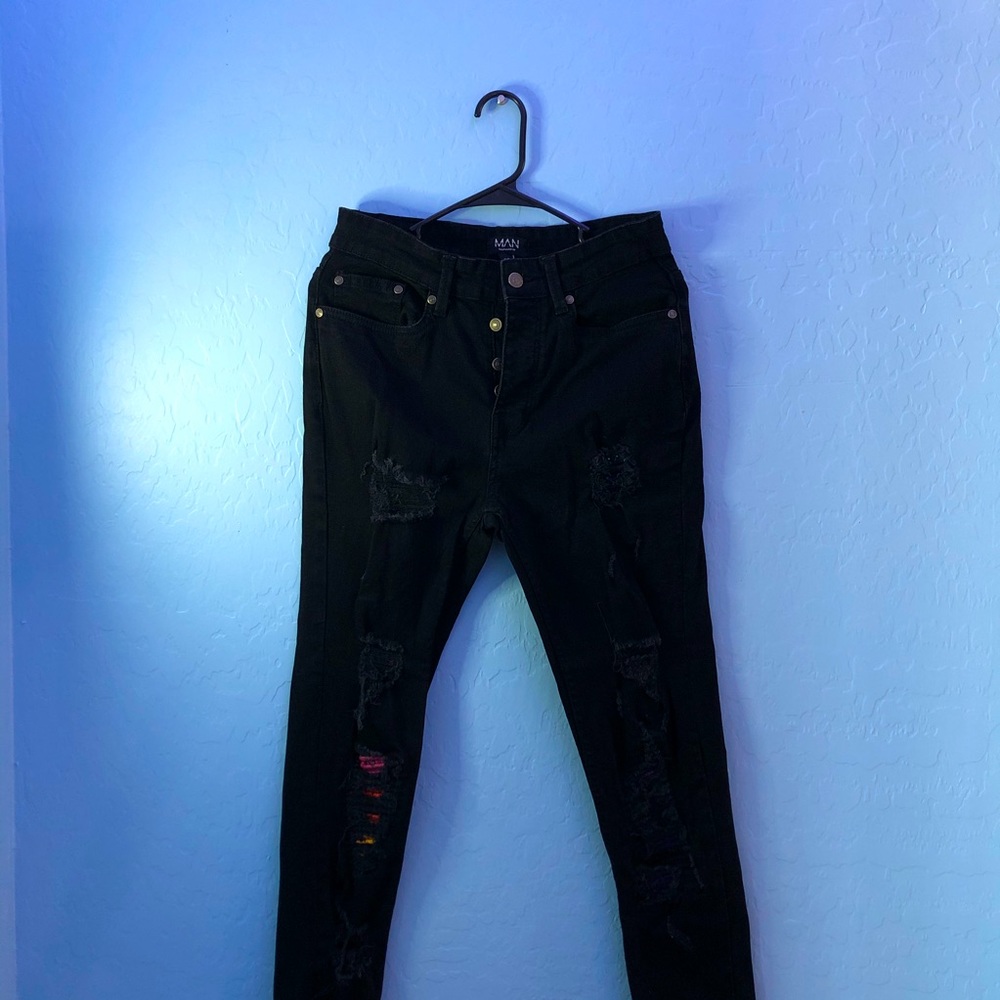 BoohooMan | Rainbow Bandana Print Jeans